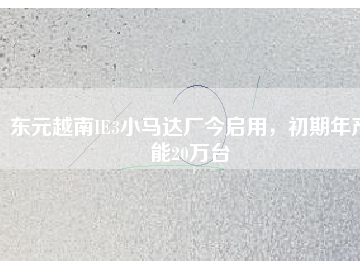 東元越南IE3小馬達(dá)廠今啟用，初期年產(chǎn)能20萬臺