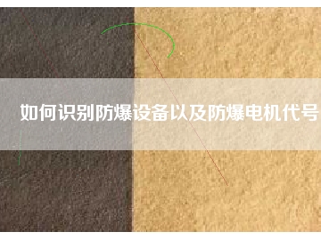 如何識別防爆設(shè)備以及防爆電機代號