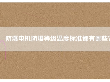 防爆電機(jī)防爆等級(jí)溫度標(biāo)準(zhǔn)都有哪些？