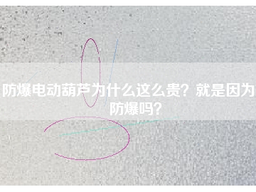 防爆電動葫蘆為什么這么貴？就是因為能防爆嗎？