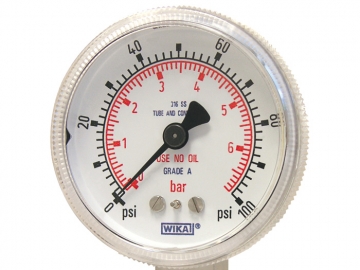 130.15波登管壓力表，不銹鋼材質(zhì)