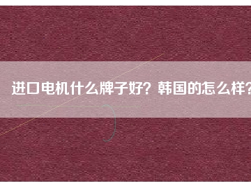 進(jìn)口電機(jī)什么牌子好？韓國(guó)的怎么樣？
