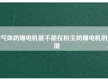 氣體防爆電機能不能在粉塵防爆電機的環(huán)境