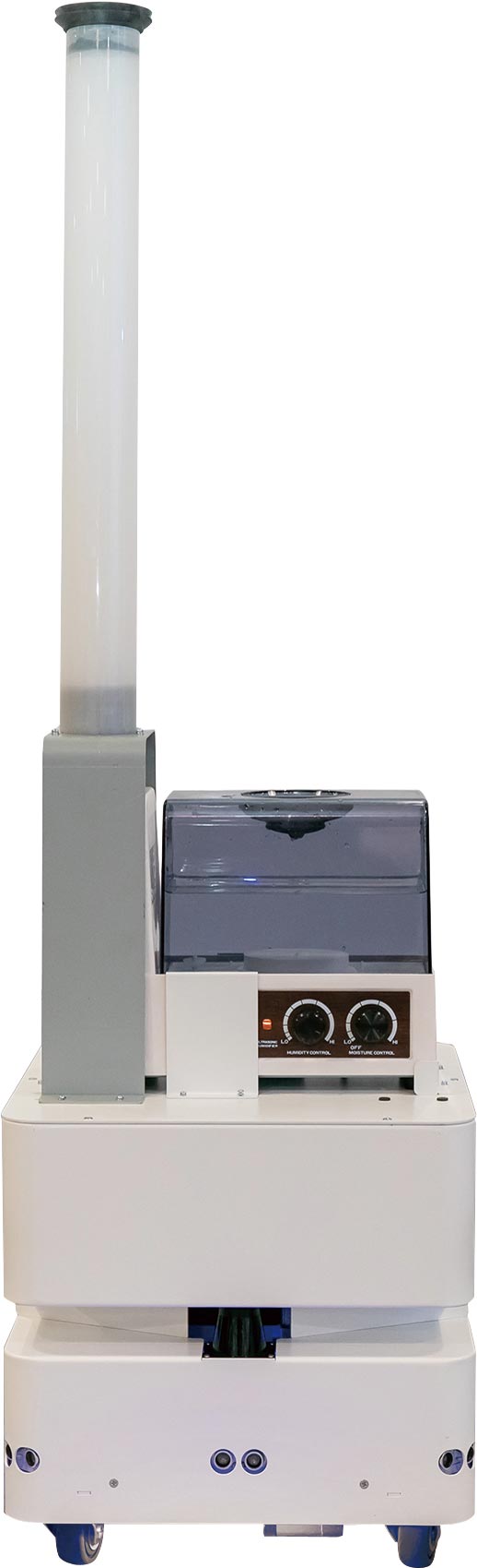 防疫機器人展現(xiàn)東元智慧移動平臺（AGV）更多元應(yīng)用。圖／東元提供