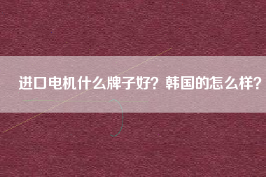 進(jìn)口電機(jī)什么牌子好？韓國(guó)的怎么樣？