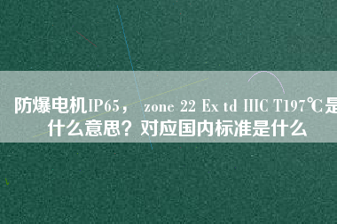 防爆電機(jī)IP65， zone 22 Ex td IIIC T197℃是什么意思？對(duì)應(yīng)國(guó)內(nèi)標(biāo)準(zhǔn)是什么