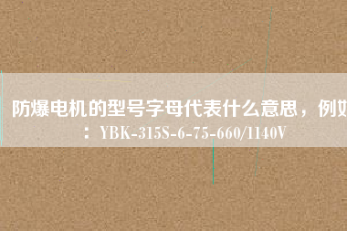 防爆電機(jī)的型號(hào)字母代表什么意思，例如：YBK-315S-6-75-660/1140V