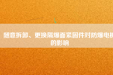 隨意拆卸、更換隔爆面緊固件對(duì)防爆電機(jī)的影響
