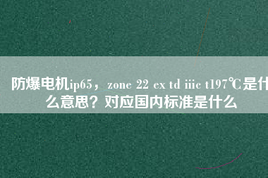 防爆電機ip65，zone 22 ex td iiic t197℃是什么意思？對應國內(nèi)標準是什么
