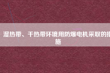 濕熱帶、干熱帶環(huán)境用防爆電機采取的措施